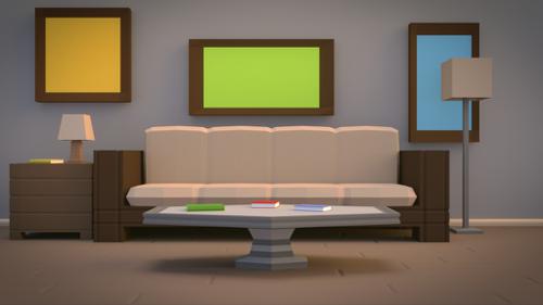 Low Poly Interior Scene +TIMELAPSE
