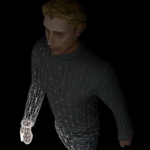 Wireframe gradient material (nodes & cycles)