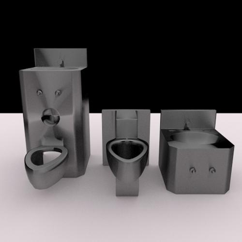 Stainless Steel Sink and Toilets