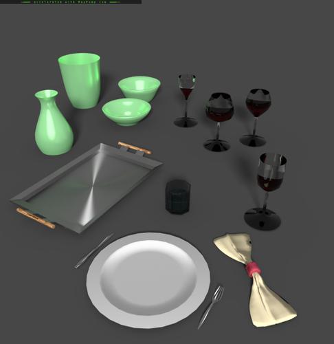 Tableware Set with Shapekey Controls