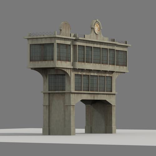 Train station control tower