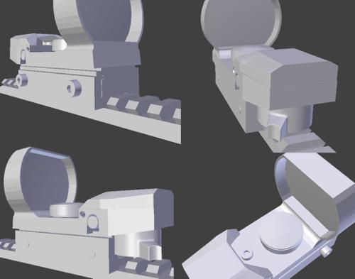 low poly red dot sight