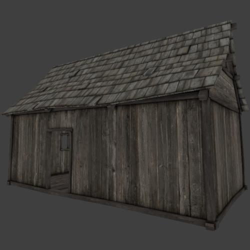 Wooden Hut (Low Poly + LoD)