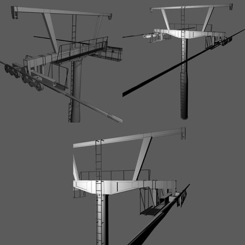 Modern cable road tower