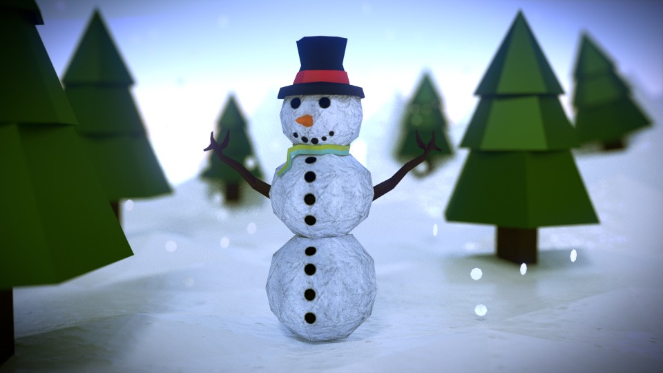 Snow man - Low poly