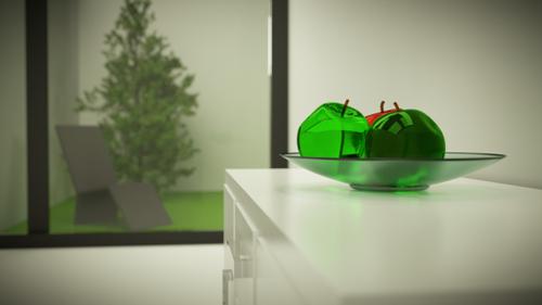 Glass Apples Indoor Scene