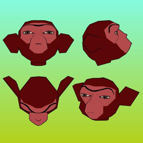 Monkey-head-for-papercraft