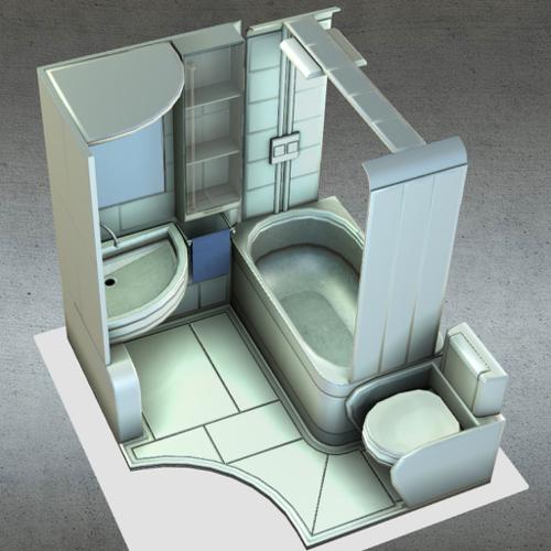Compact bathroom module