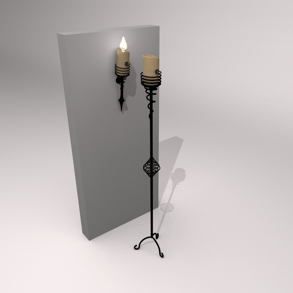 Wrought iron candlesticks