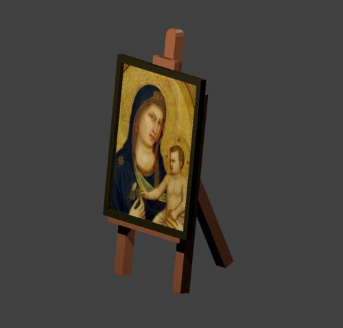 Low Poly Cartoony Mobile Friendly Canvas Easel for Painting