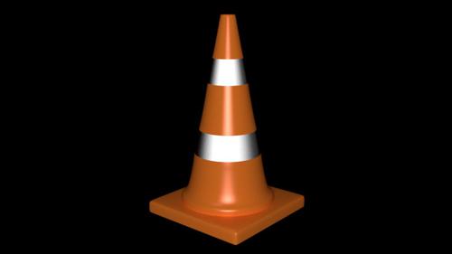Traffic cone with real reflective material