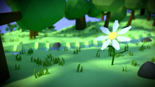 BLENDER Timelapse: Flower in the forest (low poly)