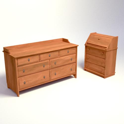 Chest of drawers and cabinet