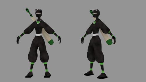 Rigged Low Poly Ninja