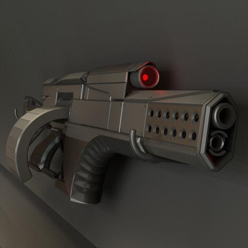 Futuristic Weapon Concept High-poly