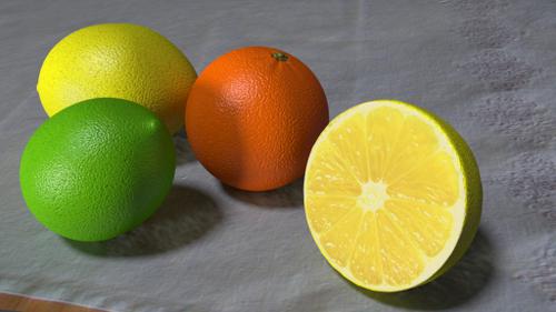 Fruits on napkin