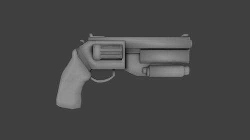 Low Poly Sci-Fi Revolver