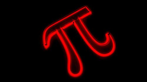 Neon letter Pi