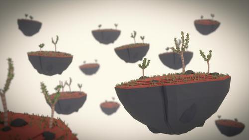 Low poly Stylized Sky Islands