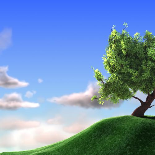 Clouds, trees, grass, nature stuff