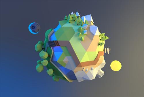 Low poly tiny planet