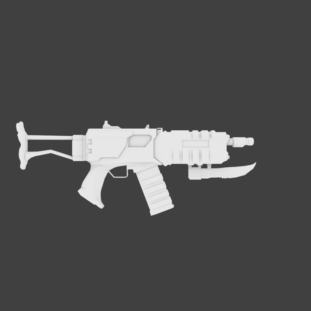 Sci-fi Untextured Weapon Kit (With multiple attachments)