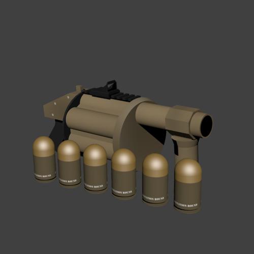 Low Poly MGL-32 Grenade Launcher