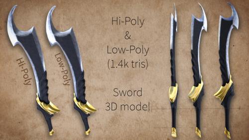Low Poly & Hi Poly Sword