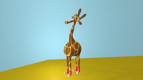 Cartoon giraffe with sneakers
