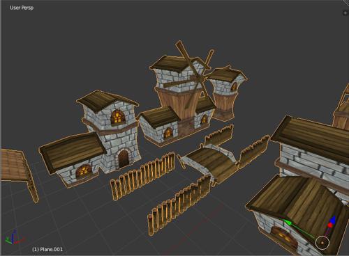 Low-poly One Texture Village