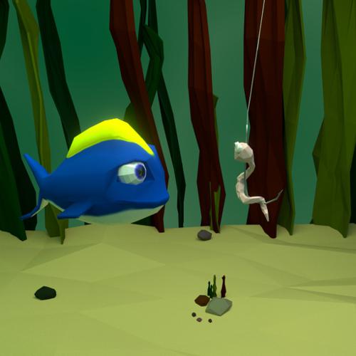 fish and earthworm
