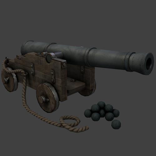 Pirates Cannon (Low Poly +LoDs)