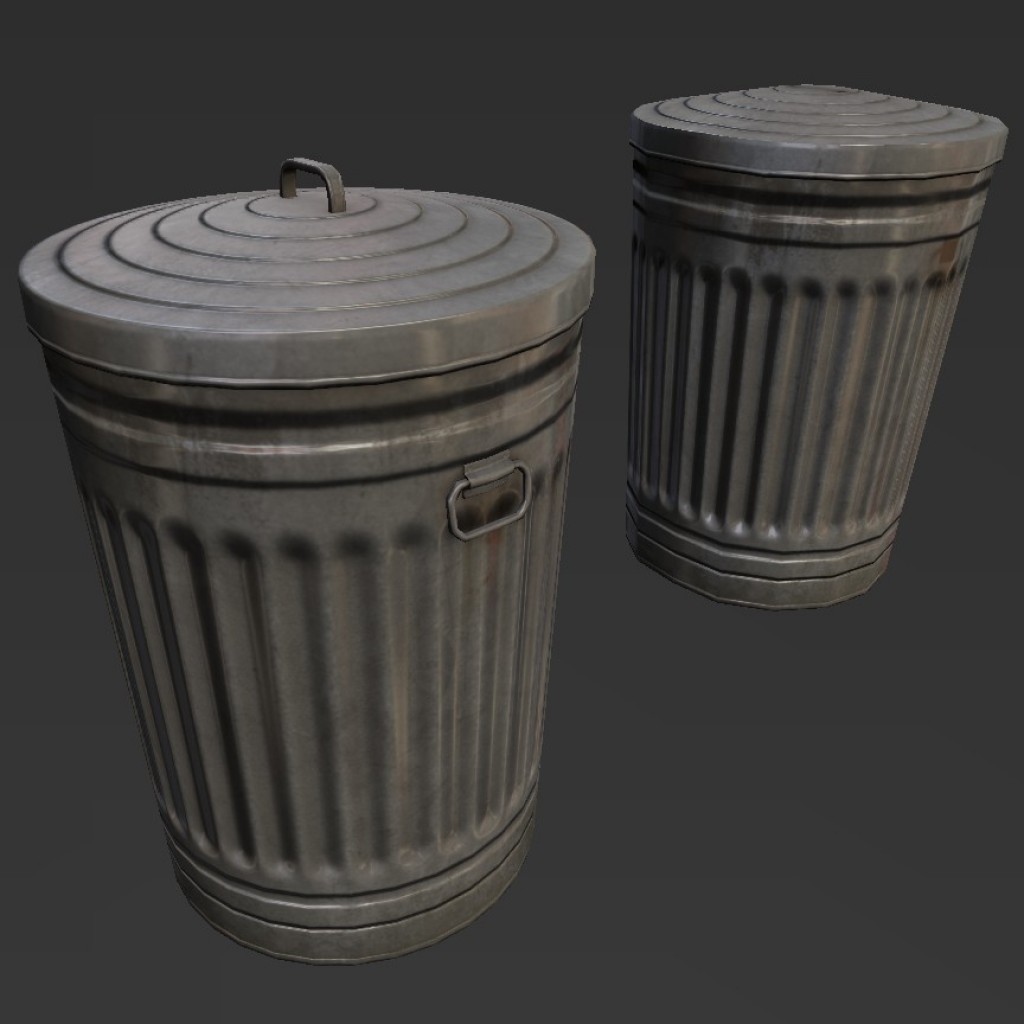 Trash Can (Low Poly + LoD)