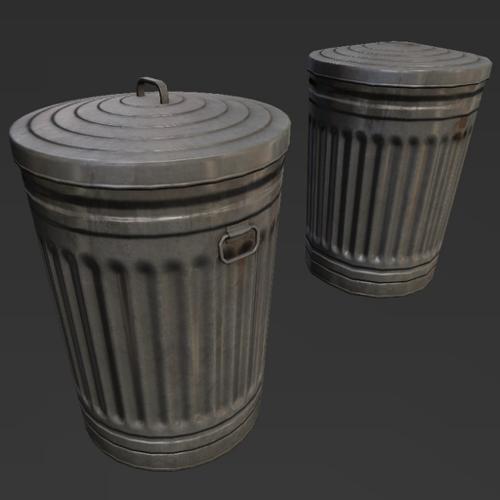 Trash Can (Low Poly + LoD)