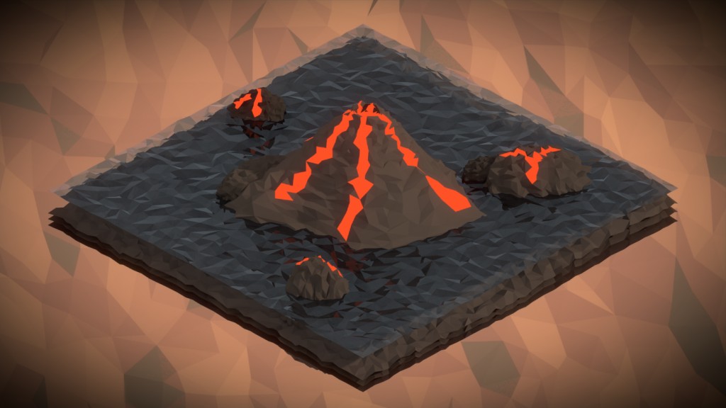 Isometric volcano