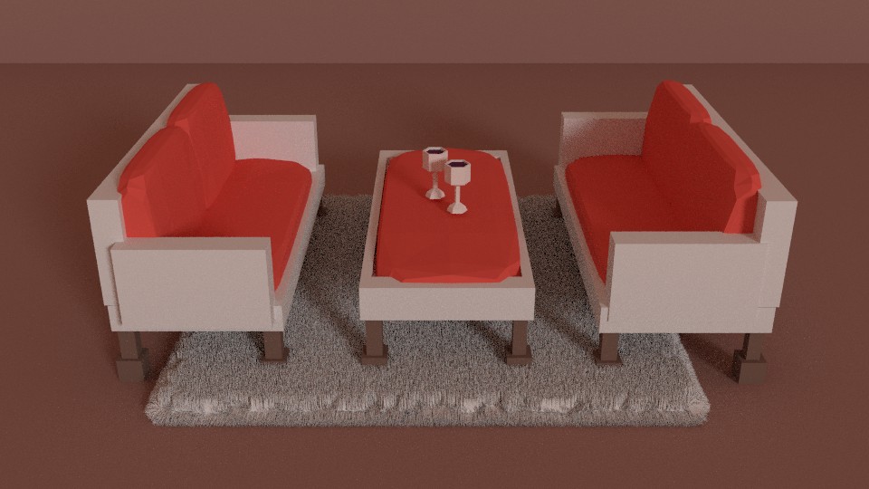 Couch and Wine (Low-Poly)