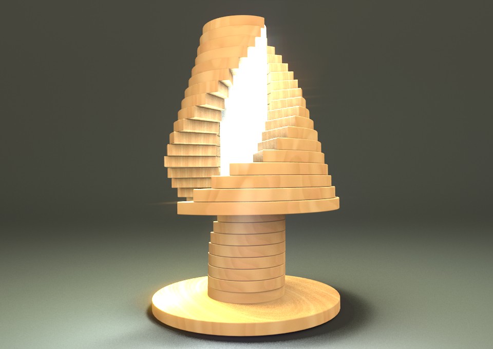 wood babel tour lamp