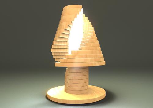 wood babel tour lamp