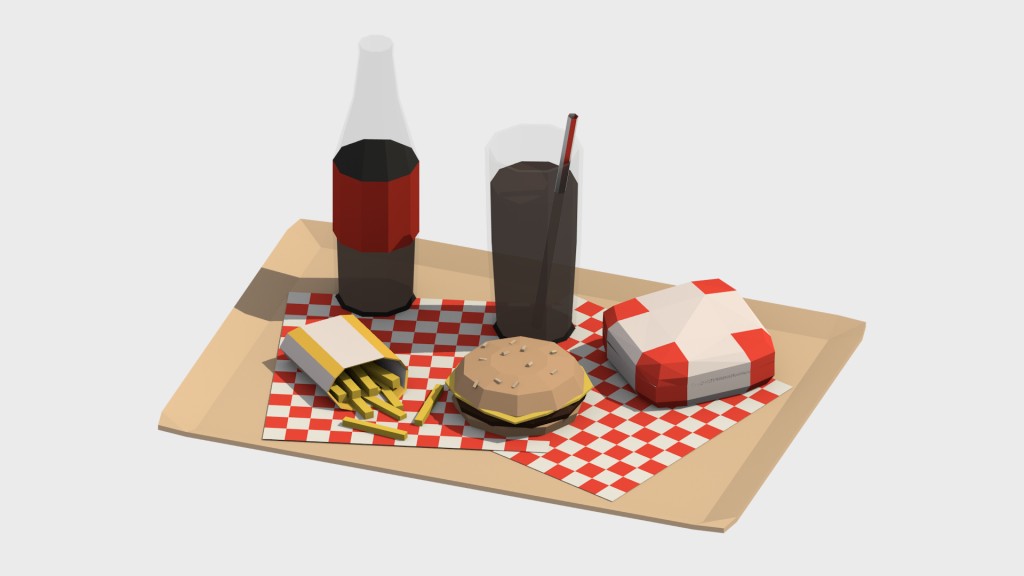 Low poly Fast Food Meal +GIF