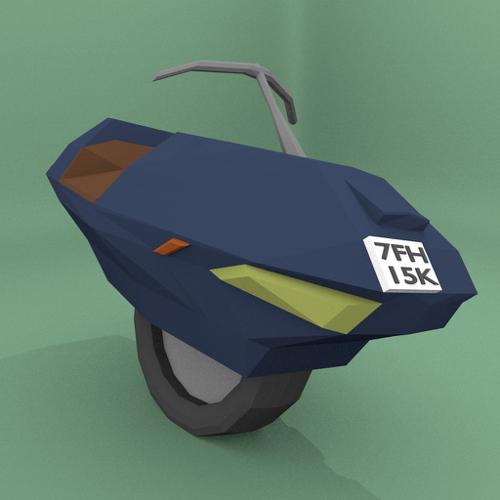 Low Poly One Wheeled Bike | UniBike