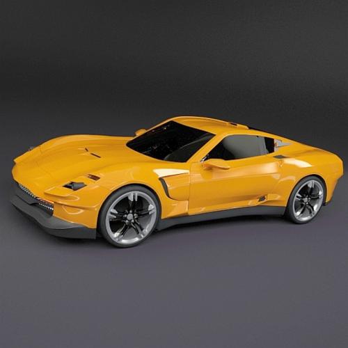 Yellow sports car concept