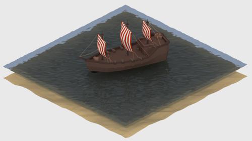 Low poly Pirate ship