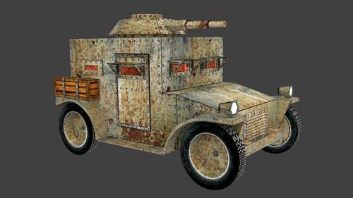 Paper Armoured Car Cycles rendered.blend