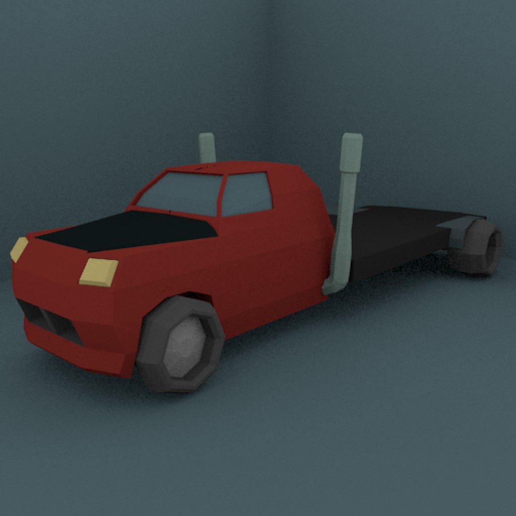 Low Poly Flat Bed Truck | Hauler