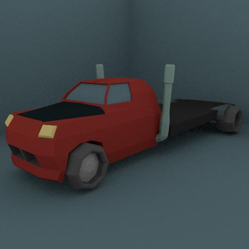 Low Poly Flat Bed Truck | Hauler