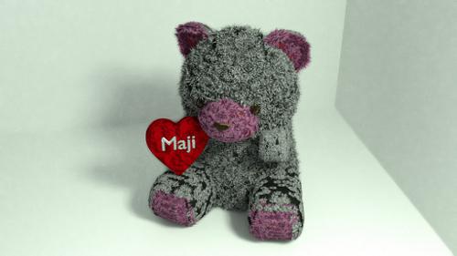 Small bear with heart