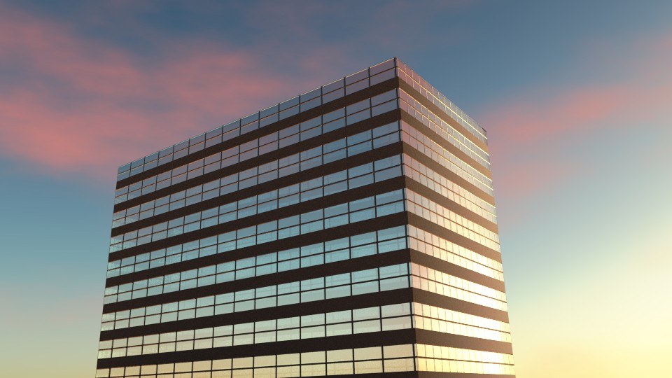 Procedural sky and building