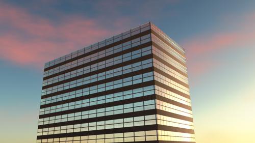 Procedural sky and building