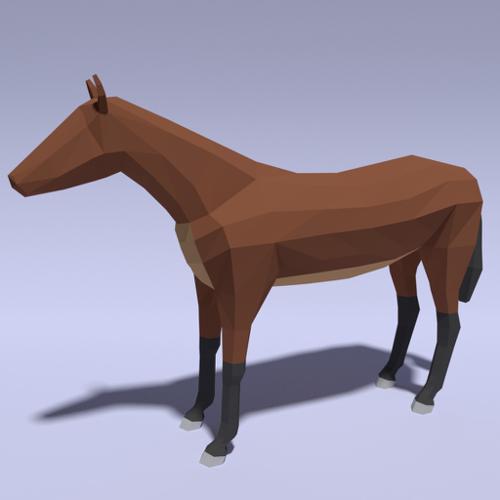Low Poly Rigged Horse Model for Video Games