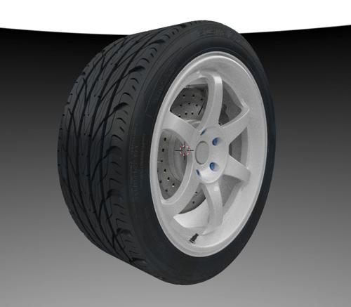 Detailed rim and tire
